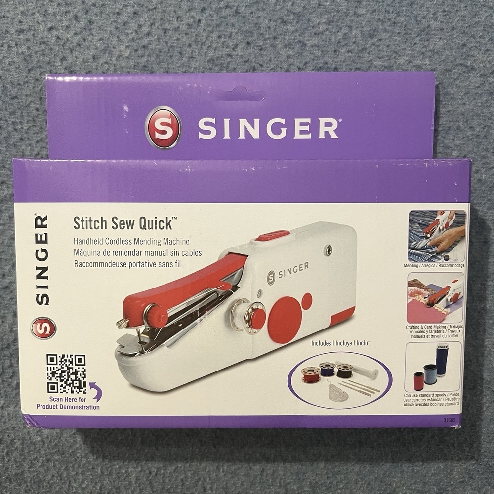 NEW Singer Stitch Sew Quick Handheld Cordless Mending Machine, In Box